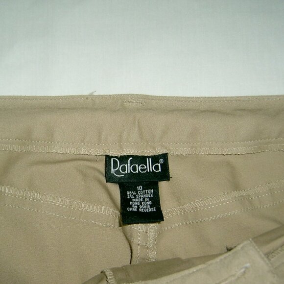 Rafaella Embroidered Tan Cropped Pants Sz 10 - Picture 3 of 5